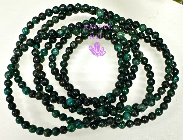 Natural Green Lepidolite 4mm 7.5” Stretch Bracelet