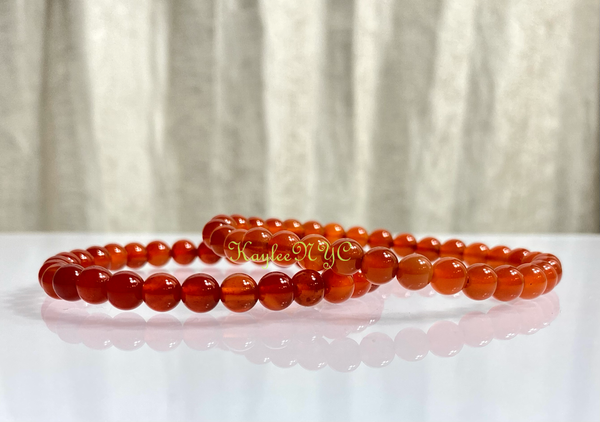 Wholesale Lot 6 Pcs Carnelian 6mm 7.5” Crystal Healing Stret