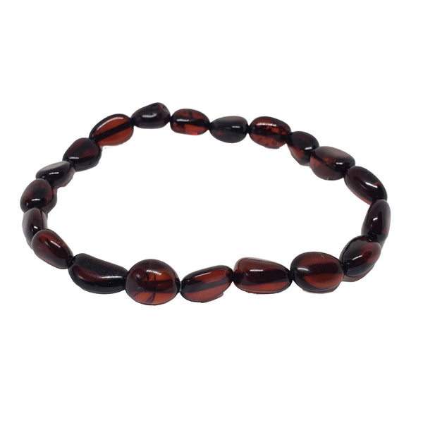 Cherry Amber Beaded Stretch Bracelet