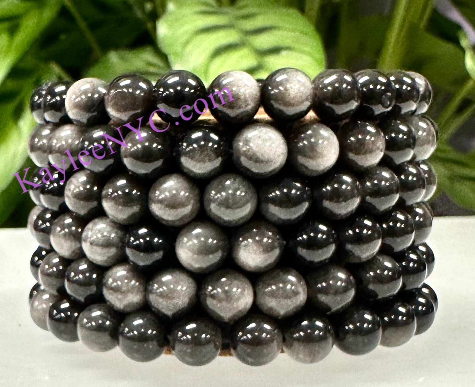Natural Silver Sheen Obsidian bracelet