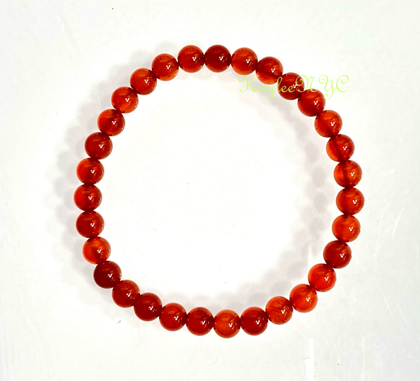 Wholesale Lot 6 Pcs Carnelian 6mm 7.5” Crystal Healing Stret