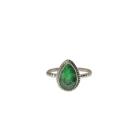 Composite Emerald Sterling Silver Ring