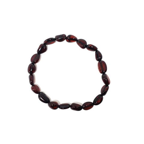 Cherry Amber Beaded Stretch Bracelet