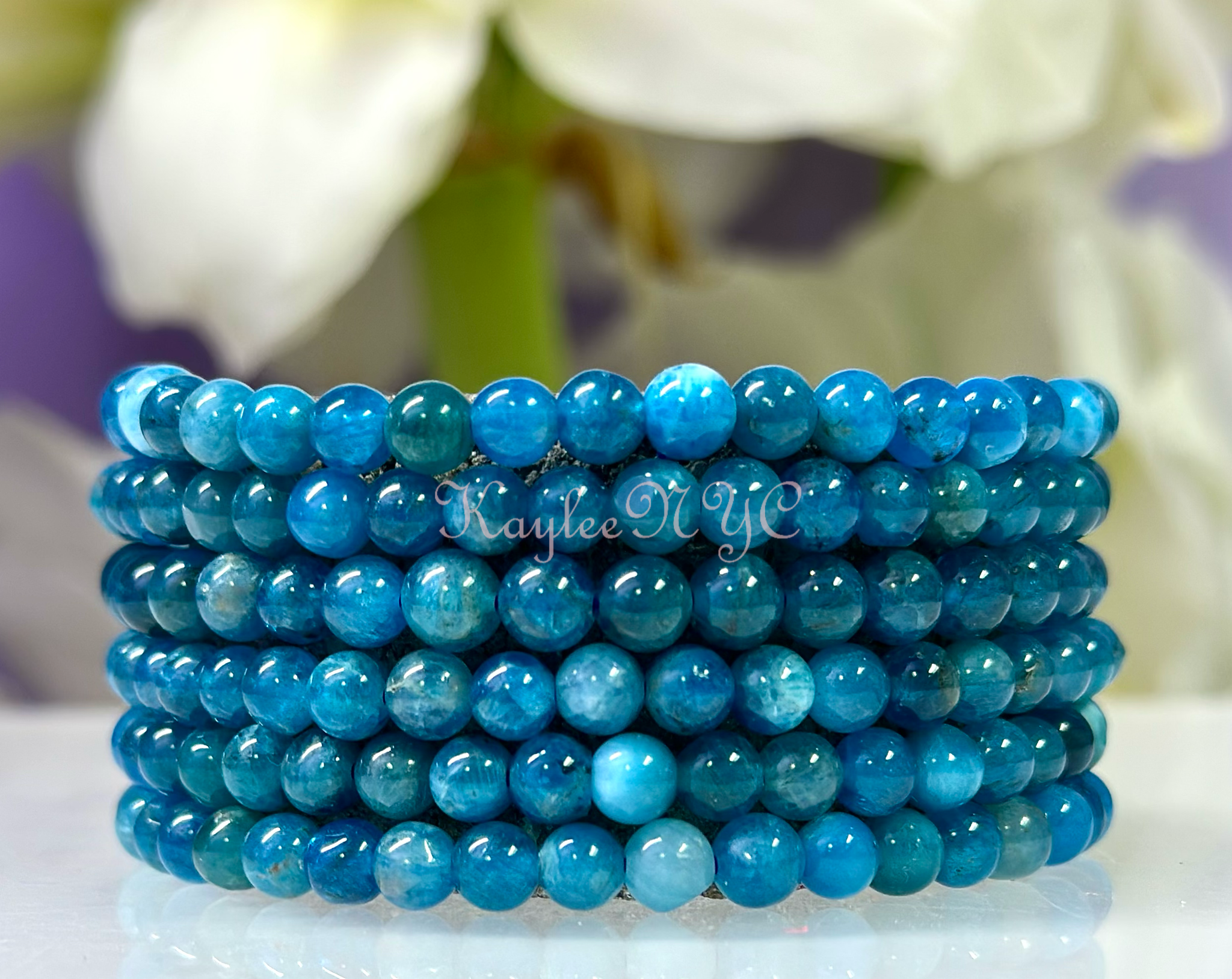 Natural Apatite 5mm 7.5” Crystal Stretch Bracelet