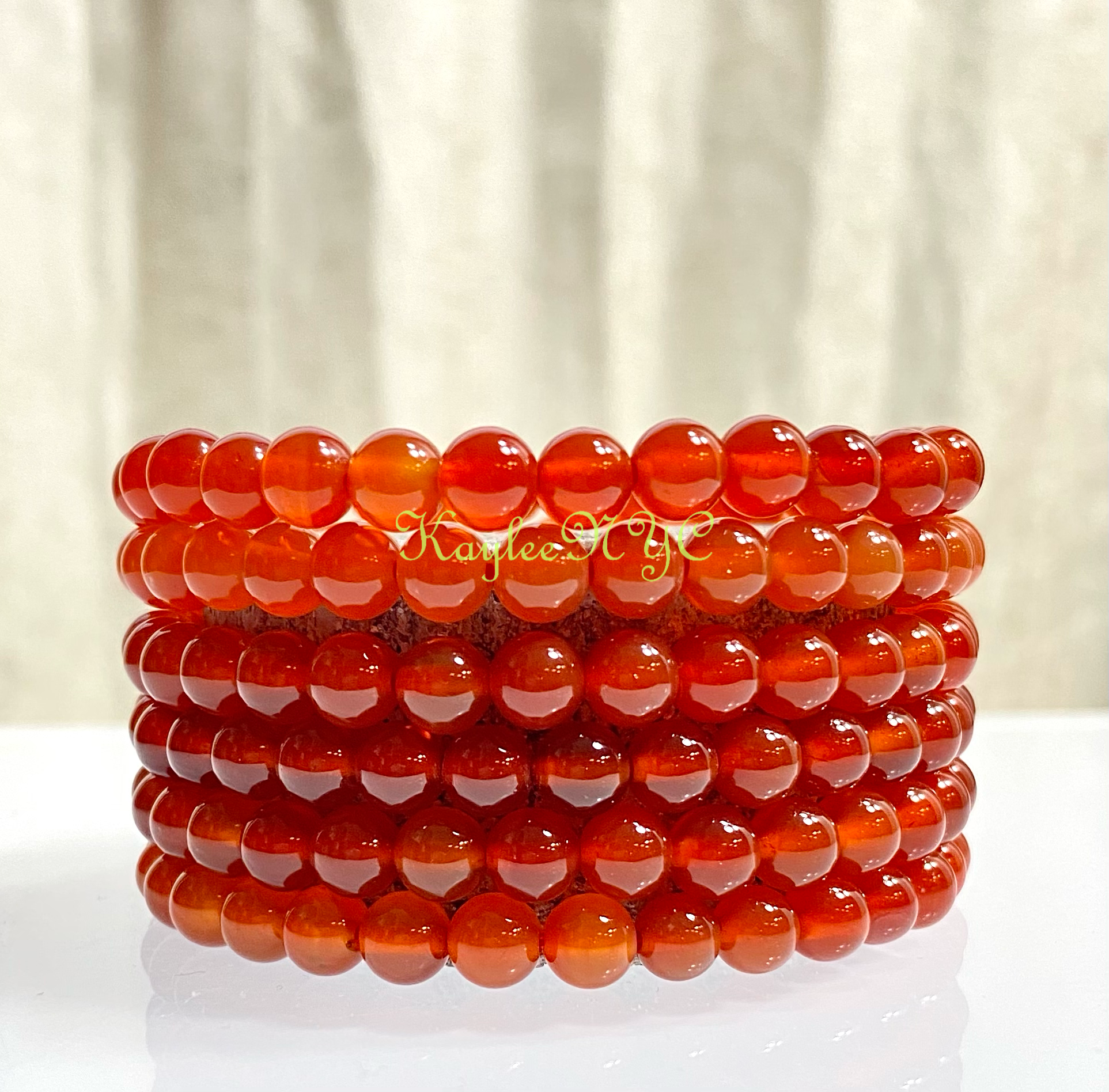 Wholesale Lot 6 Pcs Carnelian 6mm 7.5” Crystal Healing Stret